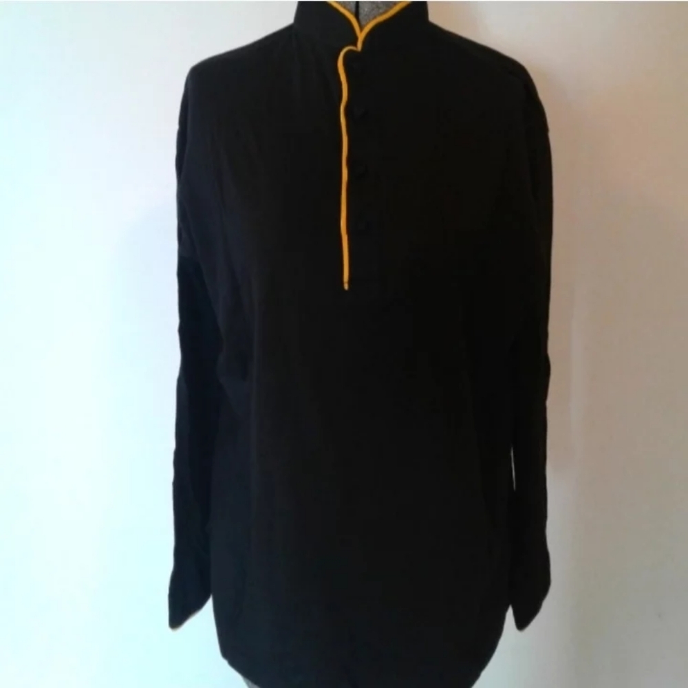 HANGHAI TANG Mandarin collar kung  fu tai chi Chinese jersey shirt mens womens M